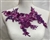 APL-BED-129-FUCHSIA-3D.   Beaded Applique - 3D on Net. - Fuchsia and Pink  with Sequins - 12" x 7" - Each $7