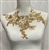 APL-BED-129-GOLD-3D.   Beaded Applique - 3D on Net. - Gold with Sequins - 12" x 7"