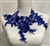 APL-BED-129-ROYALBLUE-3D.   Beaded Applique - 3D on Net. - Royal-Blue with Sequins - 12" x 7"