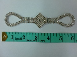 BKL-CRHS-014.  CRYSTAL RHINESTONE BUCKLE - 6 x 1.25 INCHES BKL-CRHS-014.  hebilla de cristal con diamante imitacion  - 6 x 1.25 pulgadas