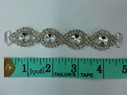 BKL-RHS-015.  CRYSTAL RHINESTONE APPLIQUE - 5 X 1 INCHES