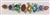 BKL-RHS-018-MULTIGOLD. Multi-Color Stones on Gold Metal Applique/Buckle - 8 X 1-7/8 Inches. Has hooks at booth ends. Very versatile accessory on garments and swim-suits.