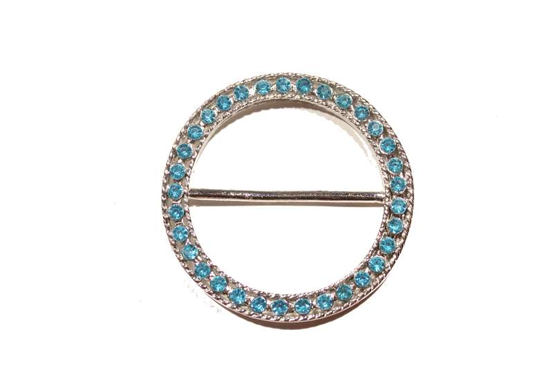 BKL-RHS-135-blue.  RHINESTONE BUCKLE