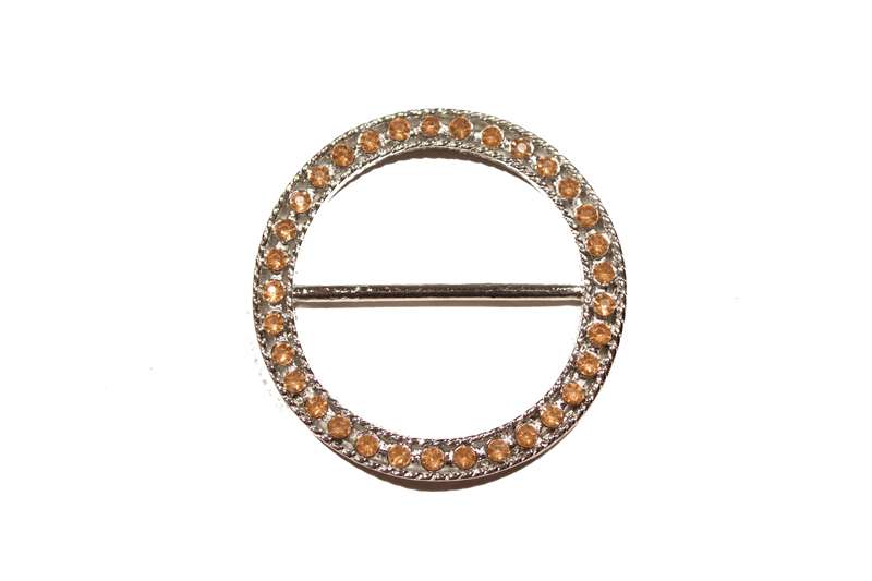 BKL-RHS-135-orange.  RHINESTONE BUCKLE