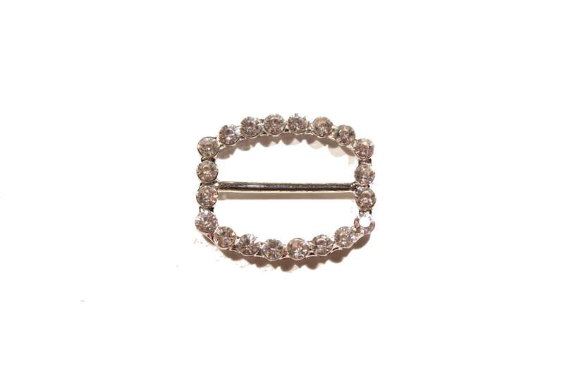 BKL-RHS-154-SILVER.  RHINESTONE BUCKLE