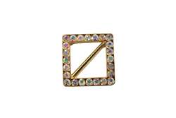 BKL-RHS-212-GOLD-AB.  Rhinestone Buckle