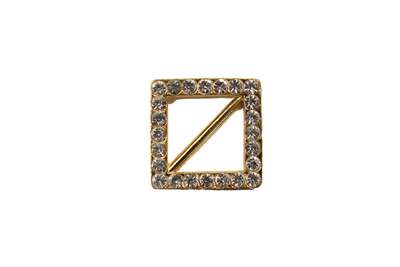 BKL-RHS-212-GOLD-CLEAR.  Rhinestone Buckle