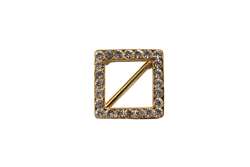 BKL-RHS-212-GOLD-CLEAR.  Rhinestone Buckle