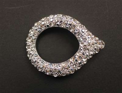 BKL-RHS-237-SILVER.  Rhinestone Buckle