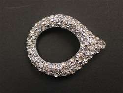 BKL-RHS-237-SILVER.  Rhinestone Buckle