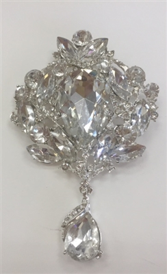 BRO-CRHS-002.  Crystal Rhinestone Brooch BRO-CRHS-002.  Broche de cristal con diamante imitacion