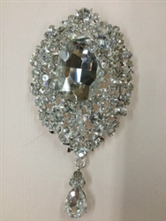 BRO-RHS-009-CLEARCRYSTAL.  CLEAR CRYSTAL RHINESTONE BROOCH