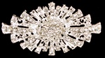 BRO-RHS-101-SILVER.  Silver/Clear Crystal Rhinestone Brooch