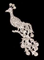 BRO-CRHS-108-SILVER-SMALL.  Crystal Rhinestone Brooch