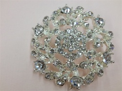 BRO-RHS-135.  Clear Crystal Rhinestone Brooch