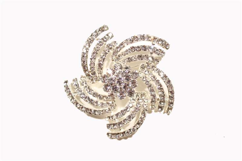 BRO-RHS-310.  Crystal Rhinestone Broach - 2x2 Inch
