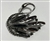 BRO-RHS-401-SILVERBLACK.  Black Rhinestone Brooch on Silver Backing - Swan