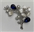 BRO-RHS-404-SILVER.  Silver Rhinestone Brooch with Pearl
