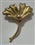 BRO-RHS-407-GOLDPEARL.  Gold Metal w/ Pearl Rhinestone Brooch