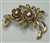BRO-RHS-410-GOLDPEARL.  Gold Metal w/ Pearl Rhinestone Brooch