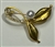 BRO-RHS-411-GOLDPEARL.  Gold Metal w/ Pearl Rhinestone Brooch