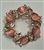 BRO-RHS-412-GOLDPEACH.  Gold Metal - Peach Rhinestone Brooch