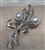 BRO-RHS-420-SILVERCRYSTALPEARL.  Silver Metal - Crystal Rhinestone w/ Pearl Brooch Pin