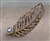 BRO-RHS-424-GOLDCRYSTALPEARL.  Gold Metal - Crystal w/ Pearl Rhinestone Brooch Pin