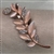 BRO-RHS-431-GOLDPINKLEAF. Rose Gold Metal - Pink Crystal Rhinestone Brooch - Leaf Pin