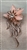 BRO-RHS-436-GOLDPINKFLOWER. Rose Gold Metal - Pink Crystal Rhinestone Brooch - Flower Pin