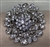 BRO-RHS-438-SILVERCRYSTAL.  Silver Metal -  Clear Crystal Rhinestone Brooch