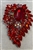 BRO-RHS-442-GOLDRED.  Gold Red Rhinestone Brooch