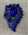 RO-RHS-442-GOLDSAPPHIRE.  Gold Sapphire Rhinestone Brooch