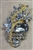 BRO-RHS-443-GOLDCRYSTAL.  Gold Metal -  Clear Crystal Rhinestone Brooch