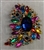 BRO-RHS-444-GOLDRAINBOW.  Gold Rainbow Rhinestone Brooch