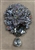 BRO-RHS-446-SILVERCRYSTAL.  Silver Clear Crystal w/ AB Stones Rhinestone Brooch