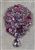 BRO-RHS-446-SILVERPINK.  Silver Metal -Pink and AB Stones - Rhinestone Brooch