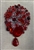 BRO-RHS-446-SILVERRED.  Silver Red Rhinestone Brooch