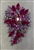 BRO-RHS-447-SILVERPINK.  Silver Metal -Pink and AB Stones - Rhinestone Brooch