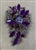 BRO-RHS-447-SILVERPURPLE.  Silver Metal -Purple and AB Stones - Rhinestone Brooch