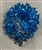 BRO-RHS-448-SILVERAQUABLUE.  Silver Metal - Aqua Blue Crystal Rhinestone Brooch
