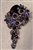 BRO-RHS-449-GOLDPURPLE.  Gold Metal -  Purple Rhinestone Brooch