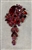 BRO-RHS-449-GOLDRED.  Gold Metal -  Red Rhinestone Brooch