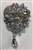 BRO-RHS-453-SILVERCRYSTAL. Silver Clear Crystal Rhinestone Brooch