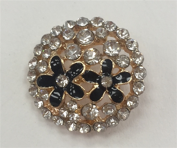 BTN-RHS-106-GOLD - RHINESTONE BUTTON; 3/4 of an inch - Boton con diamante imitacion