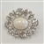 BTN-RHS-113-SILVER - PEARL AND RHINESTONE BUTTON; 3/4 INCH - Boton con diamante imitacion