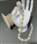 CHN-RHS-004-CLEARROSEGOLD.  CLEAR CRYSTAL RHINESTONE ON ROSE GOLD CHAIN - 3/8 INCH WIDE
