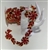 CHN-RHS-051-REDGOLD.  Red Crystal Rhinestones on Gold Metal Chain - 1.5 Inch Wide