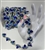 CHN-RHS-052S-ROYALBLUESILVER. Royal Blue and Clear Crystal Rhinestones on Silver Metal Chain - 1 Inch Wide
