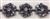 CHN-RHS-063-GUNMETAL. Gun Metal Crystal Rhinestone Chain - Clear and Gun Metal Crystals Set in Black Claws on a Black Metal Backing - 1.25 Inch Wide